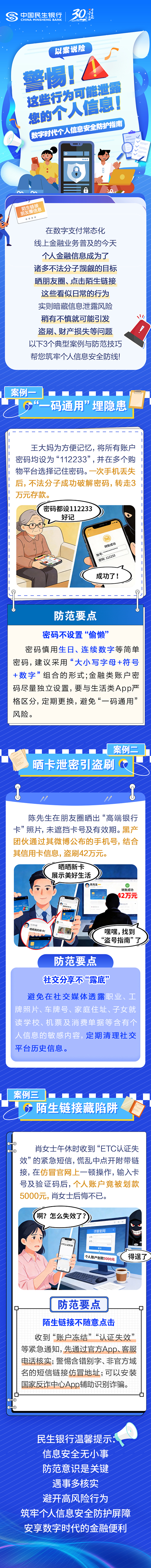 【3.13民生银行长图1】警惕!这些行为可能泄露您的个人信息!数字时代个人信息安全防护指南.jpg 【3.13民生银行长图1】警惕!这些行为可能泄露您的个人信息!数字时代个人信息安全防护指南.jpg